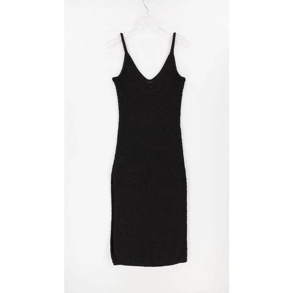 casual knitted maxi dress Claire Knit Maxi Dress in Black